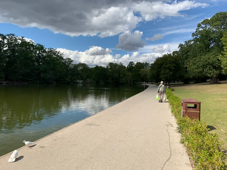 The lake at Raphael Park, Gidea Park, Romford